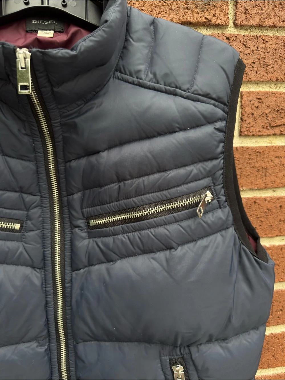 Diesel Men's Dark Navy Quilted Puffer Vest